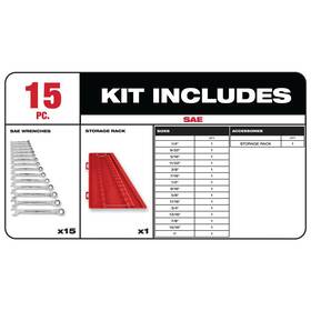 Mlw48-22-9416 Milwaukee 48-22-9416 Sae Combination Ratcheting Wrench Mechanics Tool Set
