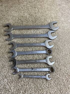 Uo2426 Par-x Snap-on 7pc. Open End &combination Wrench Set