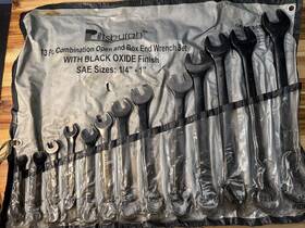 35535 Pittsburgh 13 Pc Combination Open And Box End Wrench Set Black Oxide Sae