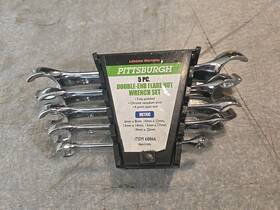 68866 Pittsburgh 5 Piece Double End Metric Flare Nut Wrench Set 10 Pos With Carry Case