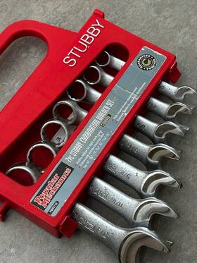 Pm89130 Popular Mechanics 7pc Stubby Combination Wrench Set Sae 3/8 Inch -3/4 Cr