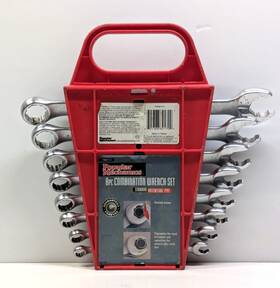 Pm89170 Popular Mechanics Vtg Sae Combination Speed Wrench Set - 8pcs Cr-v 5/16-3/4 Inch