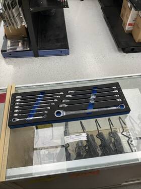Power 239193 Blue 12pc Metric 8-19mm Combination Ratcheting Wrench Set