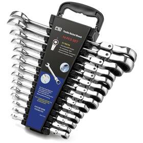Prostormer 110020199941 Flex Head Ratcheting Wrench Set Sae 1/4 Inch -7/8 14-piece Chrome Vanadium Steel