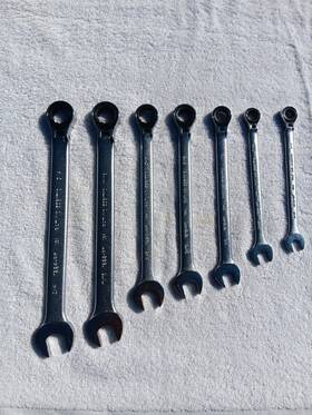 1212-rf Proto Flex Head Ratcheting Wrench Set Sae Usa Vintage