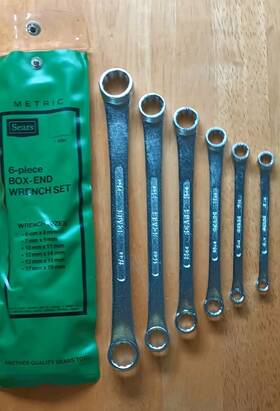 9-4384 Sears 6 Piece 12 Point Box End Metric Wrench Set 6-19 Mm Vintage