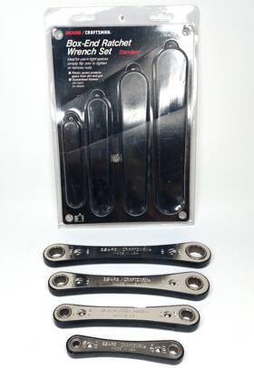 943670 Sears Craftsman Box End Ratchet Wrench Set Sae 4 Piece Vintage Made In Usa