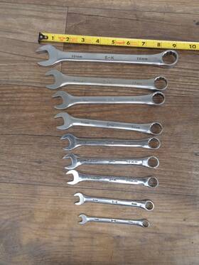 88307-88319 Sk S-k Tools Metric Combination Wrench Lot 7mm - 19mm Of 9 Wrenches
