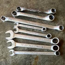 Bom15 Snap-on Blue-point Combination Assortment Of Wrenches 8pcs Metric Sae