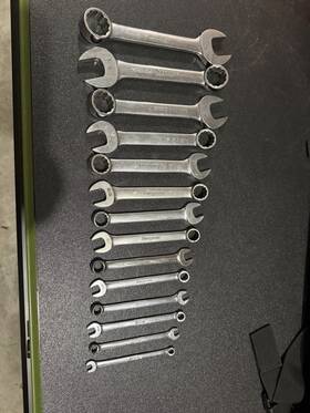 Snap-on Mth4806 Snap-on Stubby 14-piece Sae Combination Wrench Set Double Ended Chrome Finish