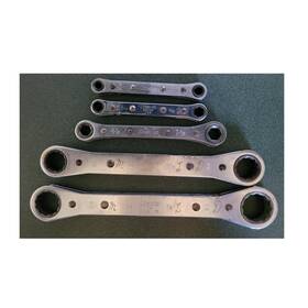 Snap-on N8336 Snap-on Ratcheting Box Wrench Lot Double Ended Chrome Plated Steel Sae 5 Pieces