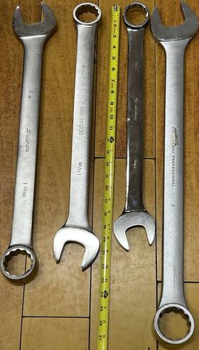 Snap-on Obx34a Snap-on Combination Wrench Set Sae Chrome Finish 4pc Steel 1-3/16in To 2in