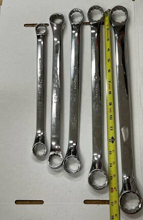 Snap-on Oex5/16 Snap-on Sae Double Box End Wrench Set Chrome Finish 5pc 5/16-7/8