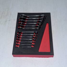 Oxisae01fbr Snap-on 13pc 12-pt Stubby Sae Comb. Wrench Set In Red Foam 3/16-3/4