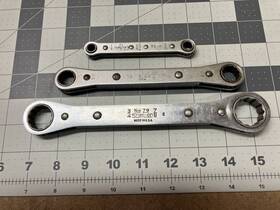 Snap-on R-1818 Snap-on Ratcheting Double-ended Wrenches Lot Of 3 73-r No. 79
