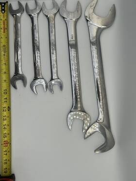 Snap-on V0442b Snap-on V-series Sae Open End Wrench Set Polished Steel Silver 5pc 7/8-1 3/4