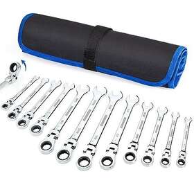 Sorako 763571396056 Ratcheting Wrench Set Flex Head 12 Piece Sae Combination Ratchet Wrenc