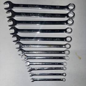 85-452 Stanley Used Sae 12 Piece Combination Wrench Set 1/4 To 7/8