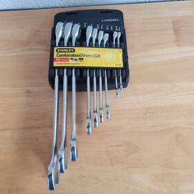 85-742 Stanley Sae Combination Wrench Set 9 Wrenches Missing 11/16 And 3/8 Inch 12pt