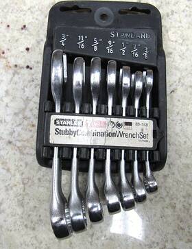 85-748 Stanley 7pc Stubby Combination Wrench Set Sae All In Good Condition