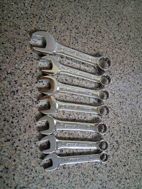 Stanley 87-243 7pc Stubby Combination Wrench Set Metric - Vintage 10mm-18mm