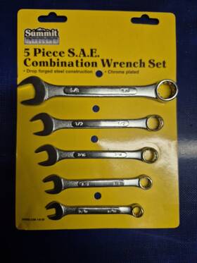 Summit 359866 Vintage Forge 5 Piece Sae Combination Wrench Set N.o.s