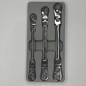 Teq Tp89099 Pro 3-pc Metric Ratcheting Flex Flare Nut Wrench Set
