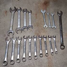 Thutes T5028 Combination Wrench Set 18pc Drop Forged Steel Sae Assorted Sizes