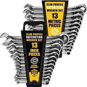 Toolguards 350005830991 Ratcheting Wrench Set 26 Pieces Inch/mm Slim Profile Wr