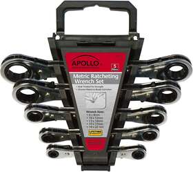 Dt1213 Tools 5 Piece Metric Steel Ratcheting Wrench Set Includes Wrenches