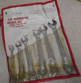 B601r Truecraft Vintage Palmera 6 Pc Combination Wrench Set Spain 7/16 To 3/4 Inch And Pouch