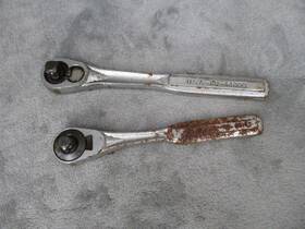 Ku-44808 U.s.a. Two Ratchets - Lot Tools Mechanic Hand Tool Used