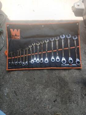 Wr162 Wen 16pcs Reversible Ratcheting Metric Combination Wrench Set With Pouch