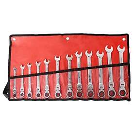Wflnhb 903036033278 12pcs 8-19mm Flex Head Ratcheting Wrench Spanner Set Metric Flexible Rat