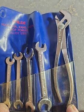 Wilde Tool 085432001061 Vintage Drop Forged Alloy Steel Small 5 Pc Kit In Blue Pouch Usa
