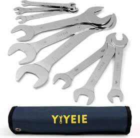 Yiyeie 746131397540 Super-thin Open End Wrench Set 9-piece Metric 5.5 7 8 9 10 11 12 13