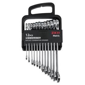 Zkh 716695460516 12-piece Ratcheting Wrench Set Premium Alloy Steel Quick Access Organizer