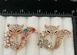 Set Of 2 Cute Sparkly Fox Brooches Rhinestone Animal Pins. Fixed Price $14.99.