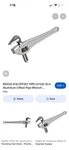 Ridgid 31125 Model Aluminum Offset Pipe Wrench 18" 2.5" Capacity. Fixed Price $89.99.