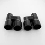 Stainless Steel Exhaust Tips Pair Black Painting 2.5" Inlet Quad 3" Out Slanted. Fixed Price $183.97.