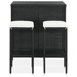 Bar Set 3 Piece High Top Counter Height Table Poly Rattan Black Vidaxl. Fixed Price $246.99.