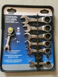 New Teq Correct Professional 7PC Ratcheting Stubby Combo Wrench Set TP8700A Sae. Fixed Price $25.00.