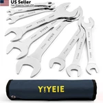 Yiyeie 9PC. Super-thin Open End Wrench Set, Metric 9PCS, Chrome Finish. Fixed Price $30.63.