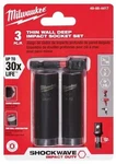 Milwaukee 49-66-4417 3PC Thin Wall Deep Impact Socket Set W/ Hex Adaptor. Fixed Price $14.95.