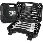 Prostormer 14-PIECE Metric Flex-head Ratcheting Wrench Set, 6-19MM Black. Fixed Price $83.99.