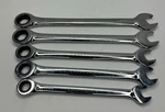 Craftsman Tools Long Polish Metric Set Of 5 Ratchet End Wrenches D-ad Pat. Fixed Price $65.00.