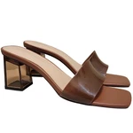 Bcbgeneration Women Luckee Block Heel Slide Sandals Size Us 7.5M Coffee Brown. Fixed Price $20.00.