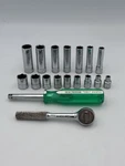 Sk Tools 1/4 Sae Shallow & Deep Socket Set Usa 40970 Ratchet 40954 Driver. Fixed Price $105.00.