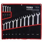 Sunex 14 Pc. Sae Full Polish V-groove Combi Wrench Set. Fixed Price $117.22.
