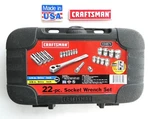 Craftsman 22 Pc Sae Socket Wrench Set Easy Read Laser Etched & Case Made In Usa. Fixed Price $84.99.